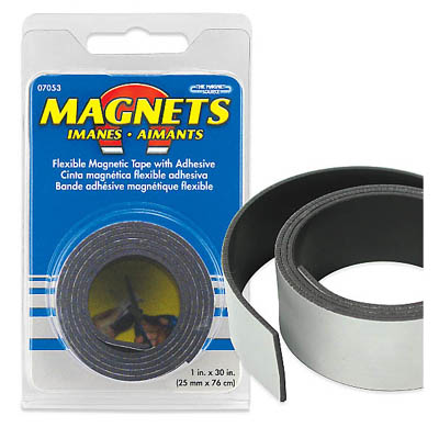 MAGNET TAPE FLEXIBLE 1INX30IN WITH ADHESIVE