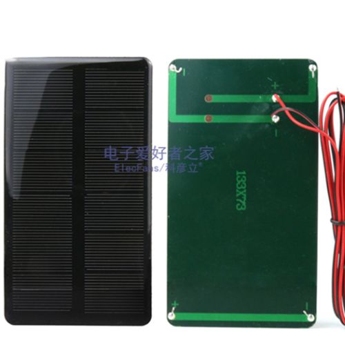 SOLAR PANEL 6V 180MA 5.3X2.9IN WITH WIRES