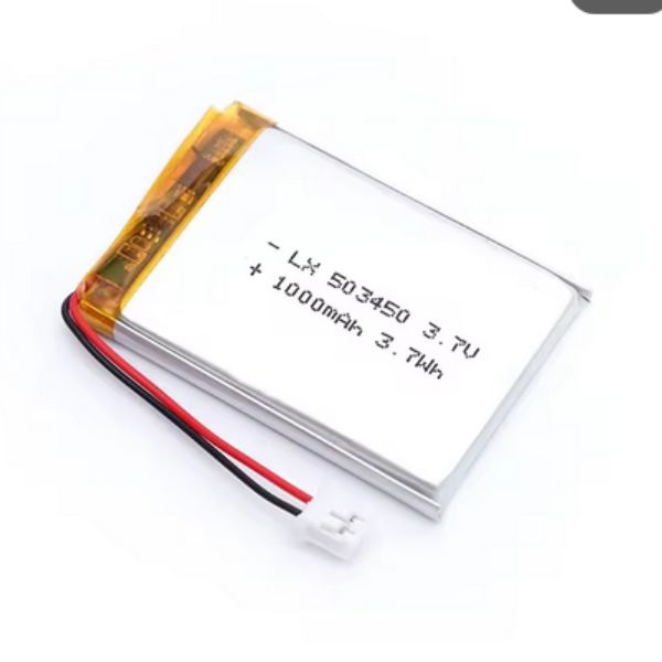 BATTERY LIPO 3.7V 1000MAH JST2.0 2PIN CONNECTOR RECHARGEABLE