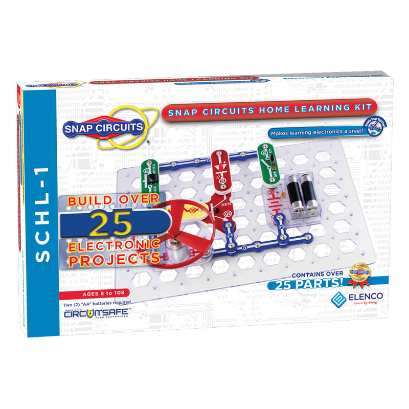 SNAP CIRCUITS HOME LEARNING KIT BUILD 25+ ELECTRONIC PROJECTS PCS/PKG