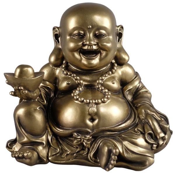 LAUGHING BUDDHA STATUE IN SITTING POSITION 8X6X6IN