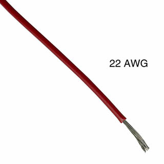 WIRE STRANDED 22AWG 100FT RED TC PVC FT1 300V 105C