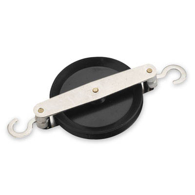 PULLEY SINGLE W/METAL HOOKS 