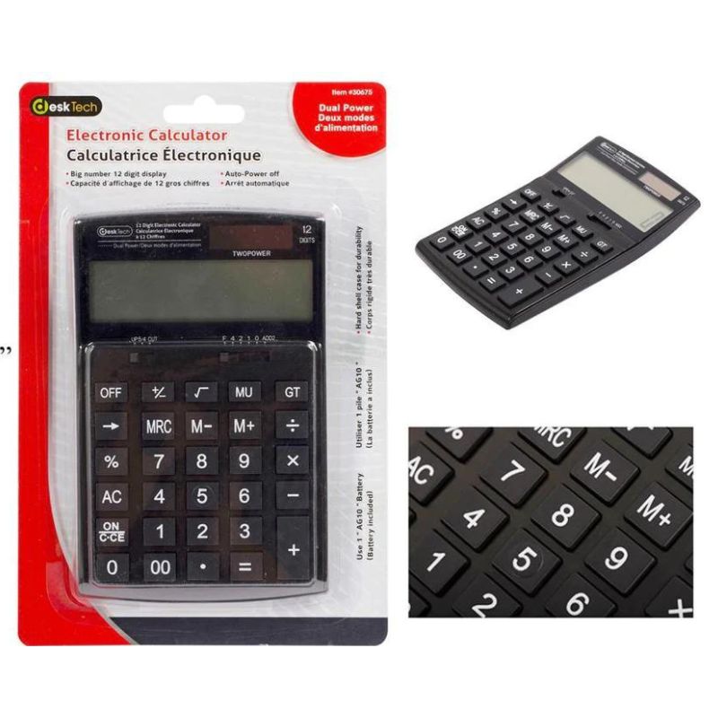 CALCULATOR 12 DIGIT HANDHELD USE 1 AG10 BATTERY INCLUDED