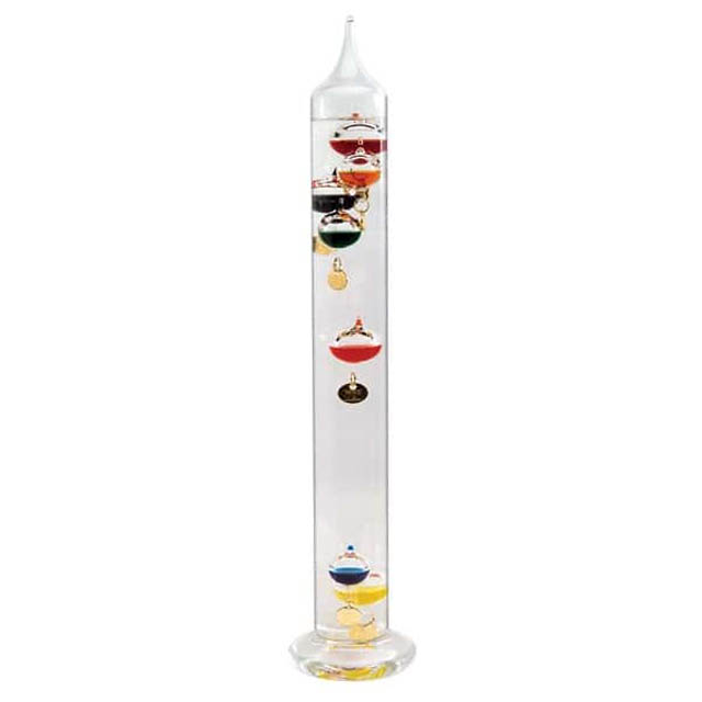 GALILEO THERMOMETER-17IN TALL WITH 7 FLOATING  SPHERES