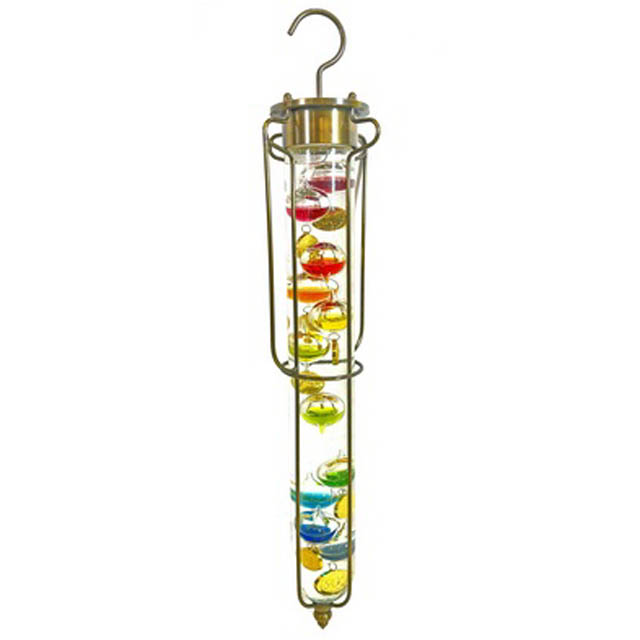 GALILEO THERMOMETER-17.5IN TALL WITH 11 FLOATING SPHERES