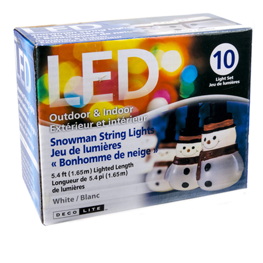 LED SANTA/SNOWMAN STRING LIGHTS 5.4FT 10 LEDS