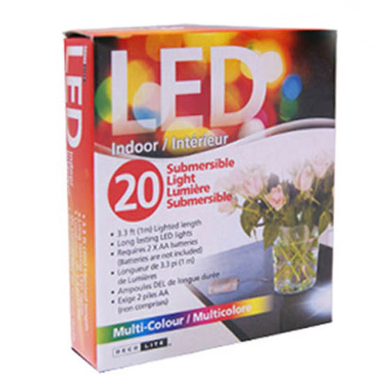 LED FLEXIBLE STRIP 3.3FT MULTI COLOR SUBMERSIBLE INDOOR 20LEDS