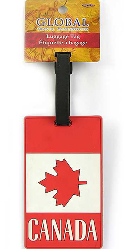 LUGGAGE TAG CANADIAN FLAG SOUVENIR 2.5X4IN