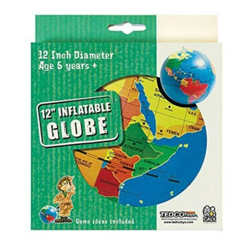 INFLATABLE GLOBE 12INCH DISCOVER EARTH-OCEANS-COUNTRIES