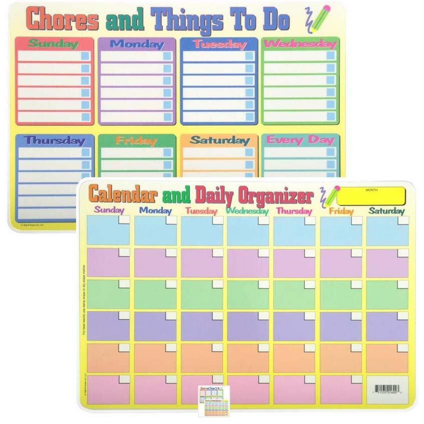 PLACEMAT CALENDER & DAILY ORGANIZER CHORES & THINGS TO DO