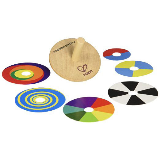 SWIRL A TOP WOODEN WITH 6 COLOR PLATES
