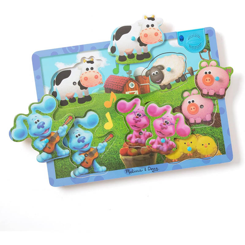 WOODEN MUSICAL FARM SOUND PUZZLE 6 PCS/SET