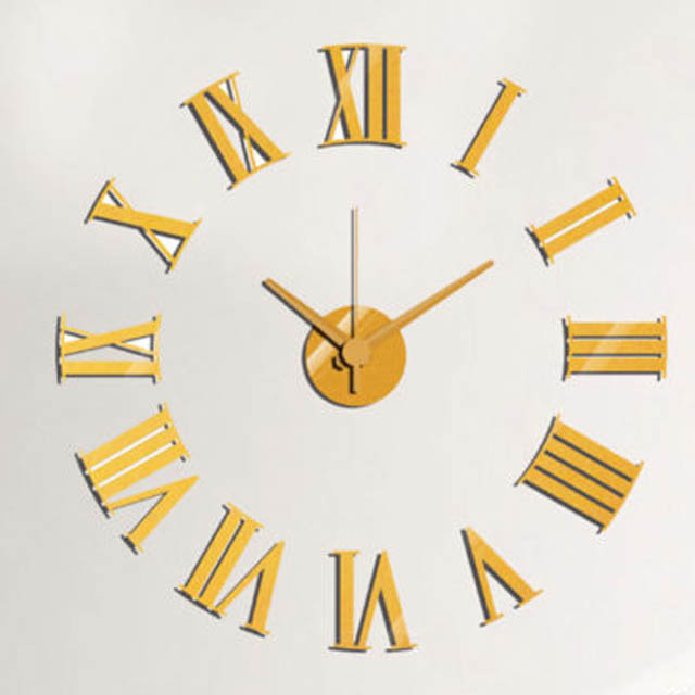 CLOCK WALL ROMAN DIY GOLD 24IN REQUIRES 1 AA BATTERY