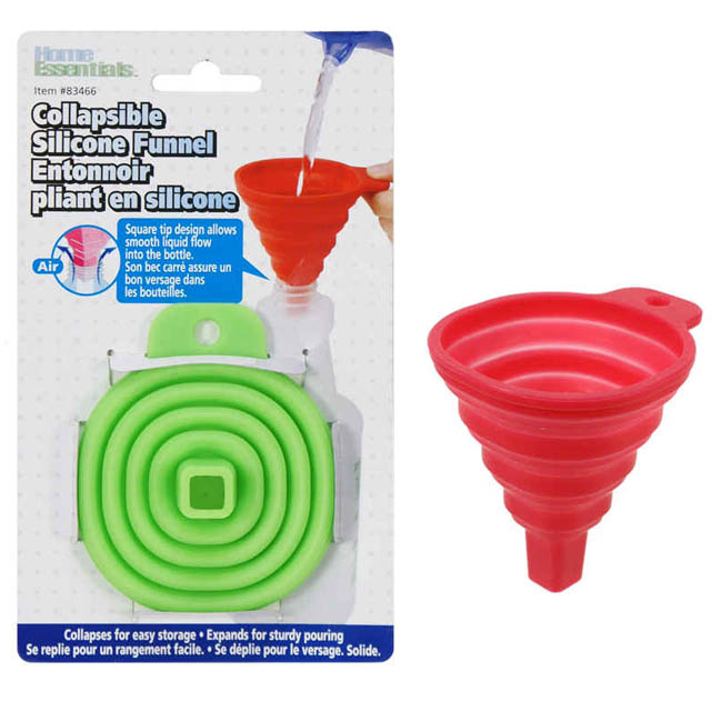 FUNNEL COLLAPSIBLE SILICONE 7.5IN ASSORTED COLORS
