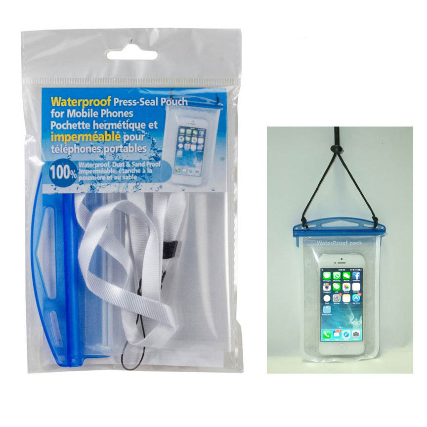 CELL PHONE WATERPROOF POUCH PRESS-SEAL 9X4.75 INCH