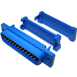 DB25M IDC PLASTIC W/LIP BLUE 