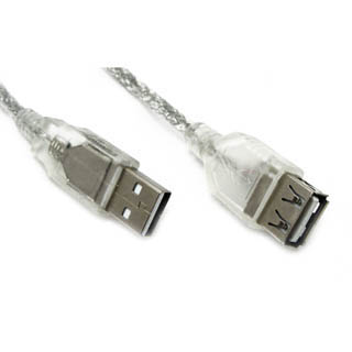 USB CABLE A-A MALE/FEM 6FT SILVER