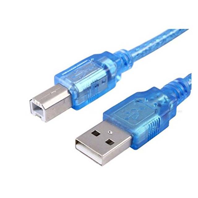 USB CABLE A-B MALE/MALE 1.5FT 2.0 BLUE
