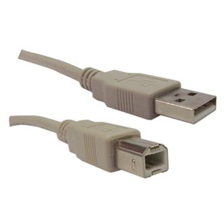 USB CABLE A-B MALE/MALE 6FT GREY VERSION 2.0