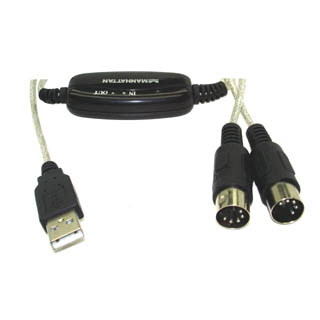 USB CABLE A MALE-MIDI 6.5FT SIL 2XDIN MALE CONNECTOR