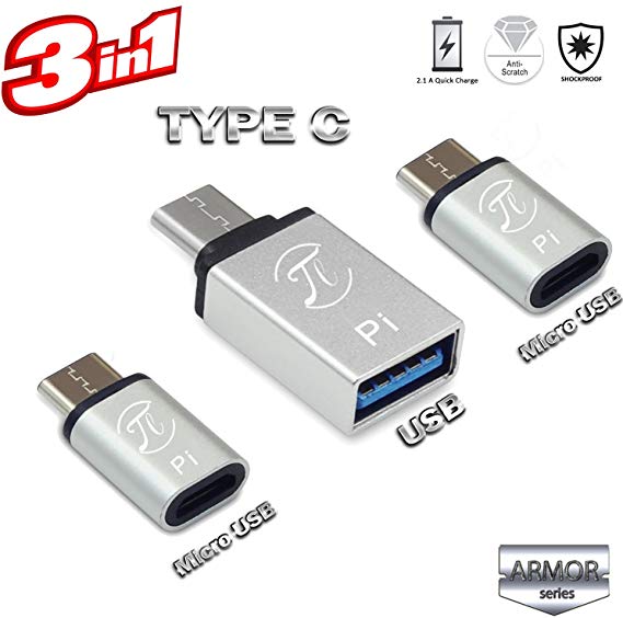 USB ADAPTER C MALE TO A FEM KIT WITH USB C MALE TO MICRO FEM OTG