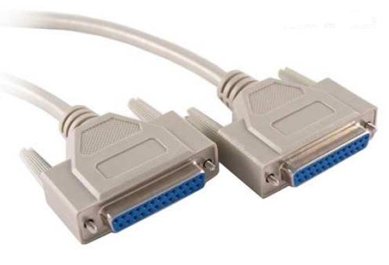 NULL MODEM CABLE DB25F/F 6FT 1-1 2-3 3-2 4+5-8 6-20 7-7 8-4+5
