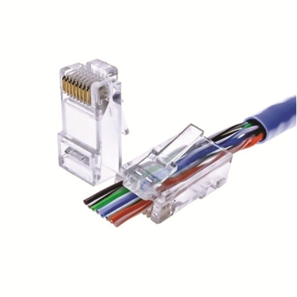 MODULAR PLUG 8P8C EZ-RJ45 CAT6 SOL/STR RND PCS/PKG