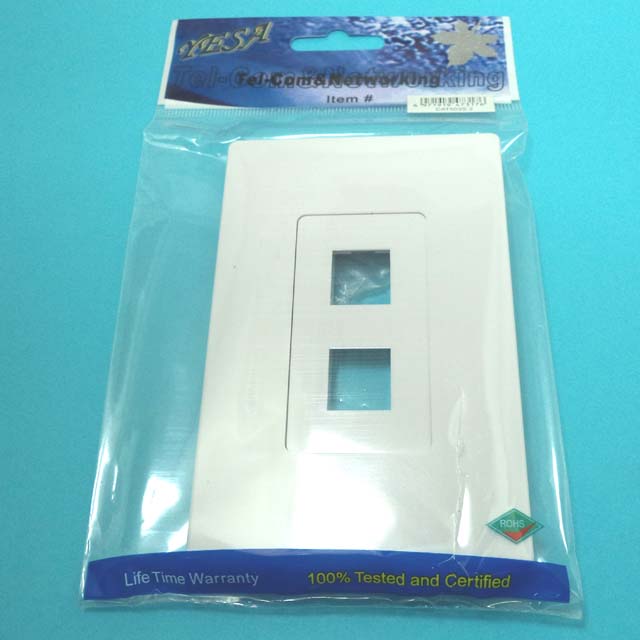 WALL PLATE 2PORT WHITE DECORA SCREWLESS HOOK & SNAP-ON MOUNT
