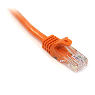 PATCH CORD CAT5E ORG 15FT SNAGLESS BOOT