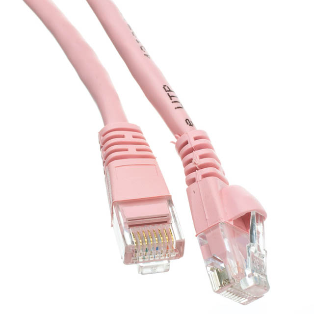 PATCH CORD CAT5E PINK 50FT SNAGLESS BOOT