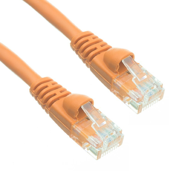 PATCH CORD CAT6 ORG 15FT SNAGLESS BOOT
