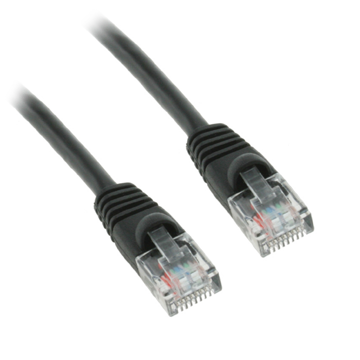 PATCH CORD CAT6 BLK 10FT SNAGLESS BOOT