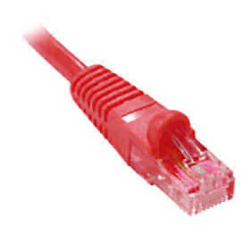 PATCH CORD CROSS CAT5E RED 2FT SNAGLESS BOOT
