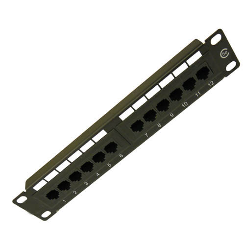 PATCH PANEL 12PORT CAT5E BLK 10INCH WITHOUT BRACKET