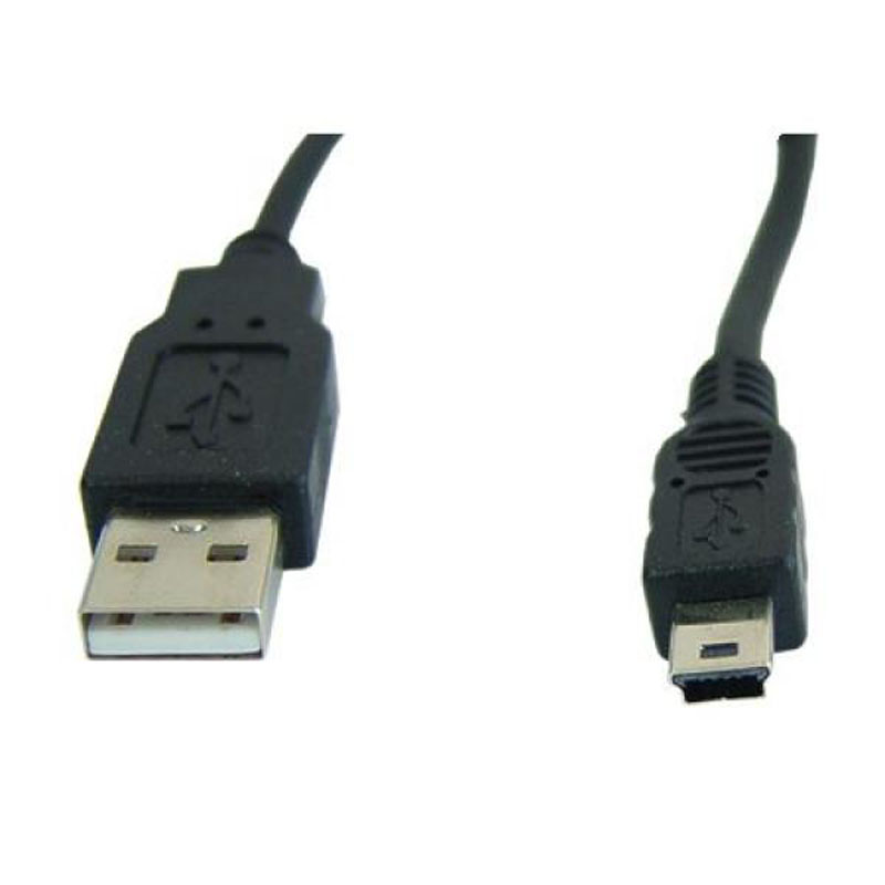 USB CABLE A MALE TO MINI B MALE 6FT BLACK