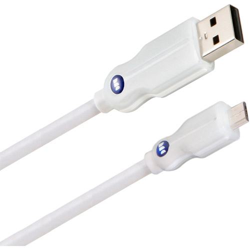 USB CABLE A MALE TO MICRO B MALE 1.5FT WHITE