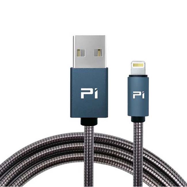 USB CABLE A MALE TO LIGHTNING 8P 3FT BLK METAL FAST CHARGE IPHONE