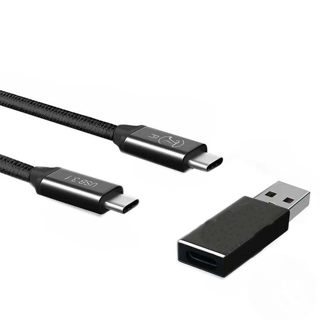 USB CABLE C M/M 3.1 3FT W/USB C FEM TO A MALE ADAPTER BLACK