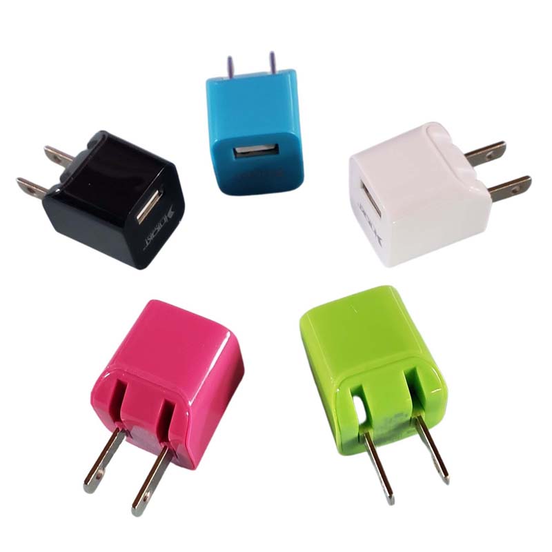 USB WALL CHARGER 5VDC@ 1A ASSORTED COLOURS