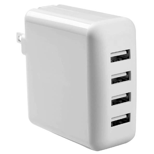 USB WALL CHARGER 4PORT 5VDC 3A ASSORTED BLACK & WHITE