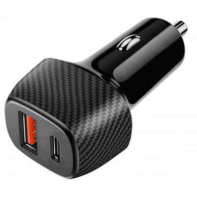 USB CAR CHARGER DUAL USB C AND USB PORT 5v@3A PD3.0+QC3.0 20W