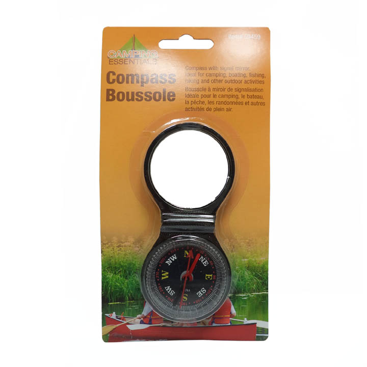 COMPASS BLACK W/ SIGNAL MIRROR 