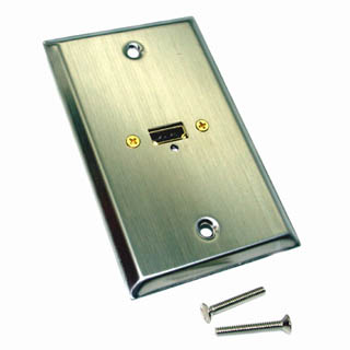 WALL PLATE HDMI 1PORT METAL STAINLESS STEEL
