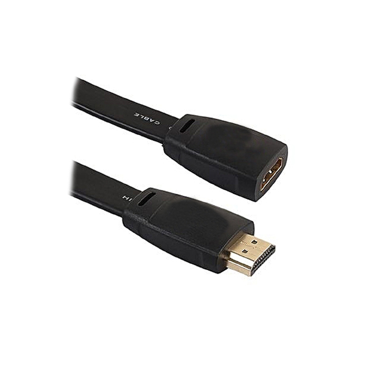 HDMI MALE-FEM ADAPTER FLAT 6IN CABLE BLACK