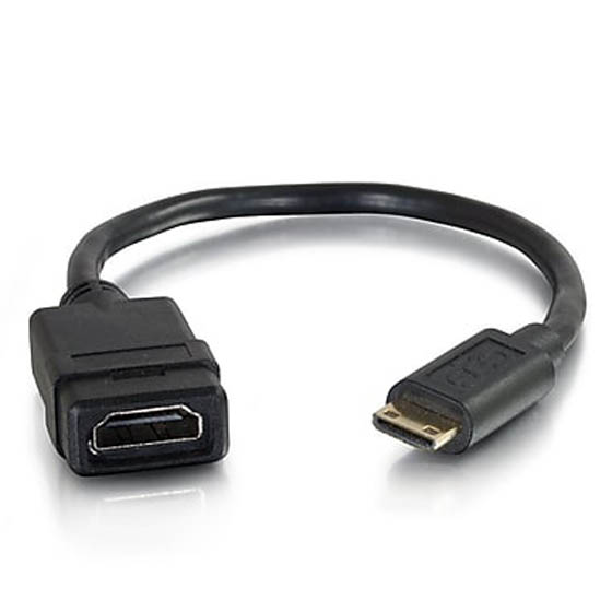 HDMI FEM-MINI HDMI MALE ADAPTER 6IN BLACK