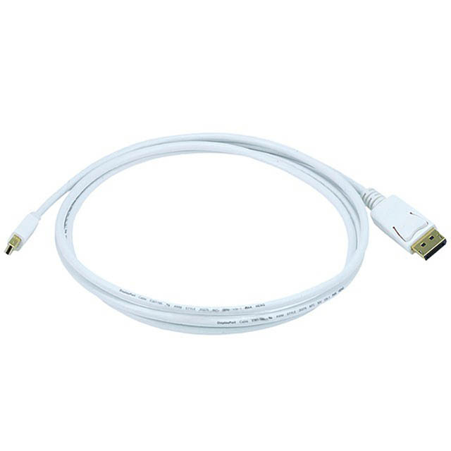 MINI DISPLAYPORT MALE-DISPLAY PORT MALE 6FT BLK/WHT CABLE