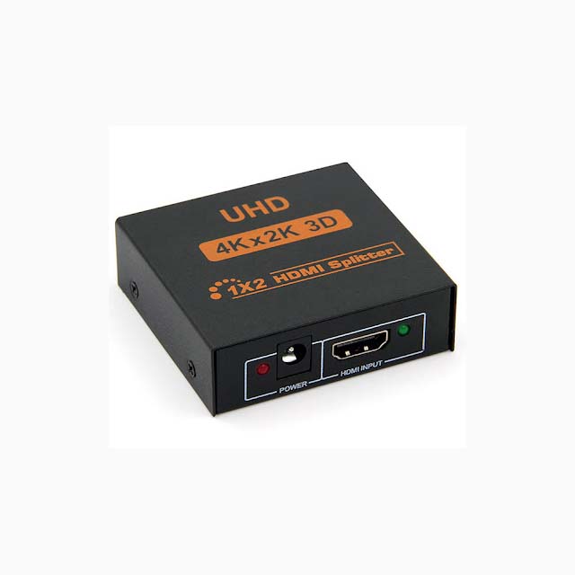 HDMI SPLITTER 1X2 POWERED 4KX2K 3D FULL HD BLACK
