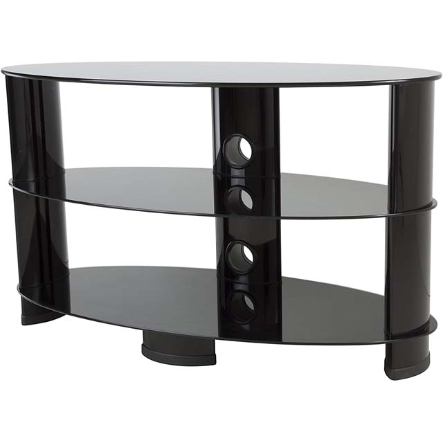 TV STAND UPTO 42IN WITH GLASS SHELVES BLK