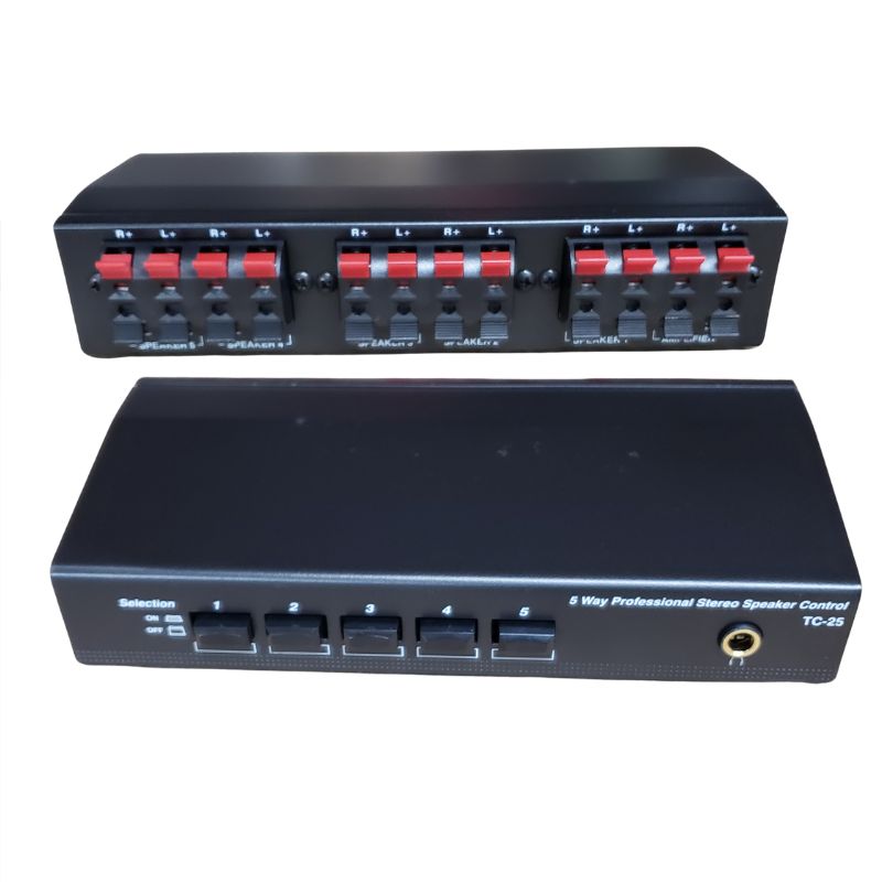 SPEAKER SELECTOR SWITCH BOX 5WAY PUSH 50w RMS PER CHANNEL